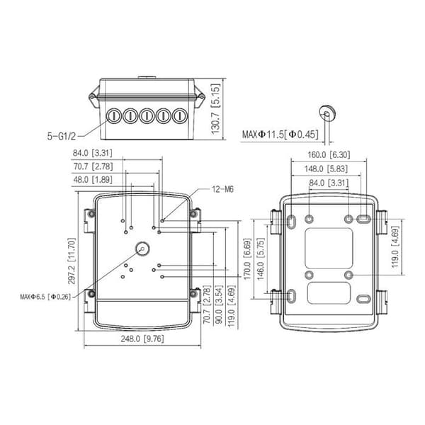DAHUA Support Embase mural - PFA6400S Hvid