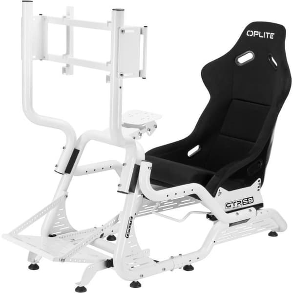 Simuleringscockpit - OPLITE - GTR S8 Infinity Force - Kolfiberstål - Vit - Högpresterande simracing