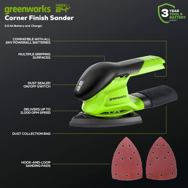 Ponceuse - polisseuse Greenworks - CS24B00