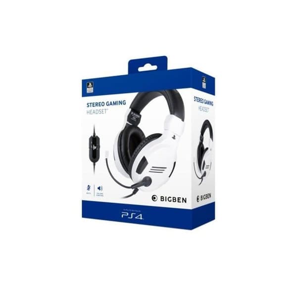 PS4 headset - BIGBEN - V3 White - Wired - Over-ear - Adjustable microphone