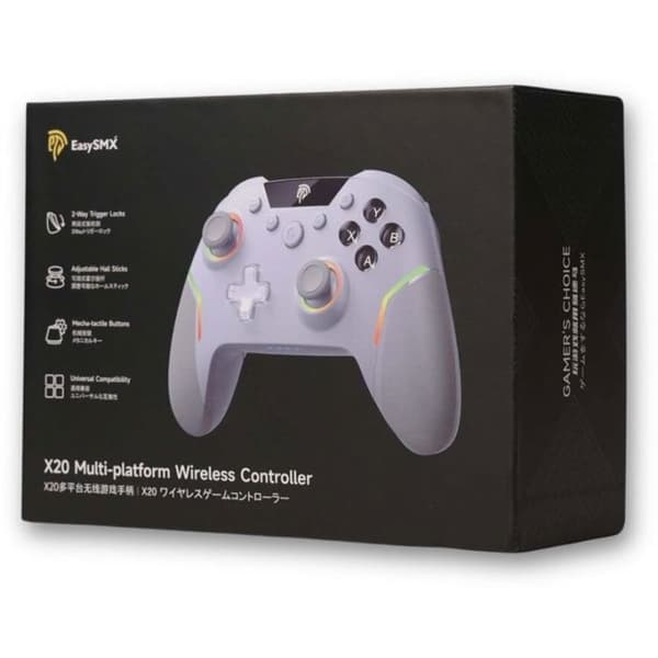 Easysmx X20 trådløs spilcontroller til PC/Switch/iOS/Android/Steam, hvid