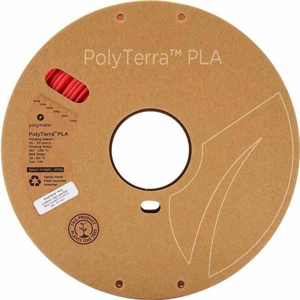 POLYMAKER - PLA filament til 3D-printer - PolyTerra - 1.75mm - 1Kg - Lava Rød