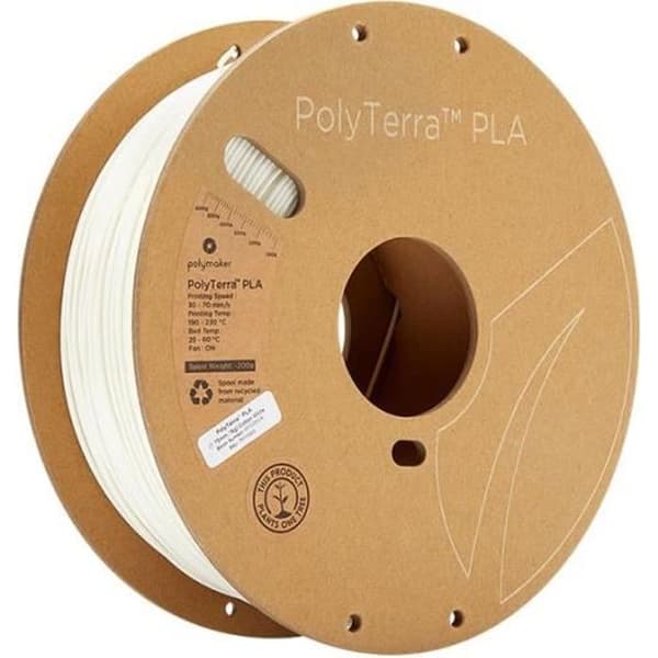 POLYMAKER - Filament PLA til 3D-printer - PolyTerra - 1.75mm - 1Kg - Hvid