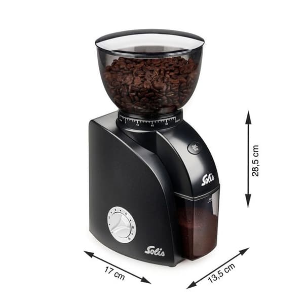 Elektrisk Kaffekværn - Kaffegryns Kværn - Beskyttelse Mod Statisk Kaffe - Sort - Solis Scala Zero Static 1662