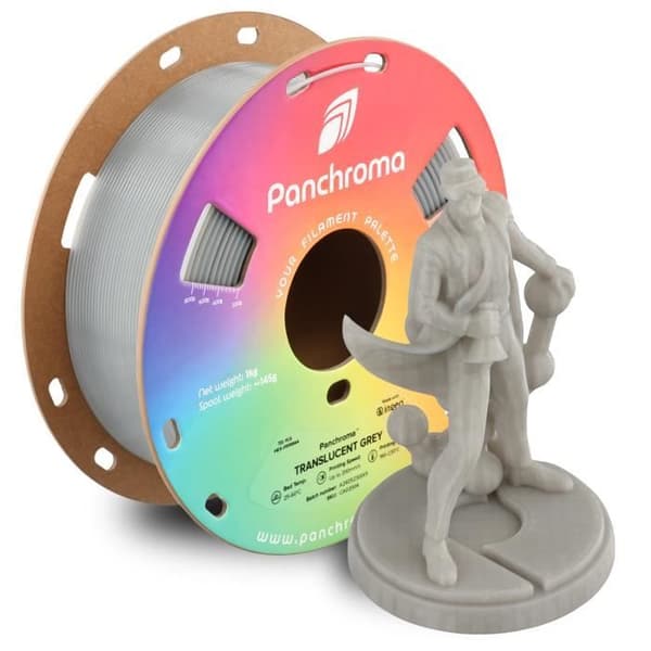 Filament 3D - Polymaker - PolyTerra PLA - Grå Translucent - 1,75 mm - Bæredygtig Bioplast