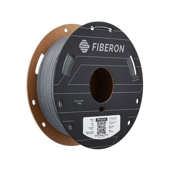 3D-printer filament - POLYMAKER - PPS-GF20 - Grå - Forstærket med glasfiber - 1,75 mm
