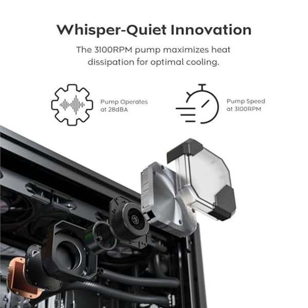 Processor Cooler - MONTECH - HyperFlow Silent 360 - Ultra tyst - 3100 varv/min - Vit