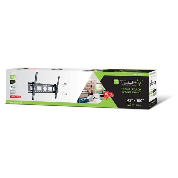 Support vægmontering til TV - Techly - 368024 - Vippelig - 42-100" - Sort