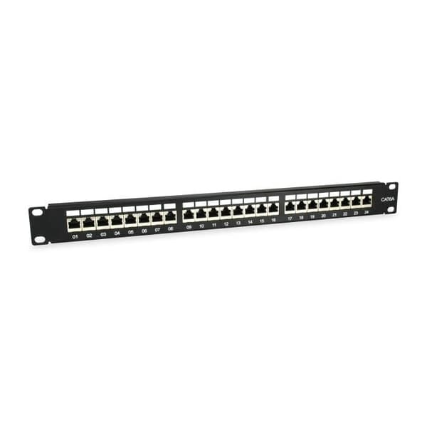 Patchpanel - EQUIP - 24 x RJ45 Cat6A - Sort - 19'' - 1U