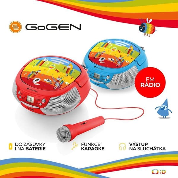CD-soitin - GOGEN - Deco Player - Punainen - Bluetooth - Karaoké - FM