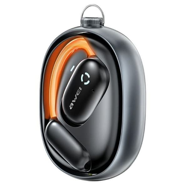 Bluetooth headset 5.4 AWEI TZ13 ANC med dockingstation Sort