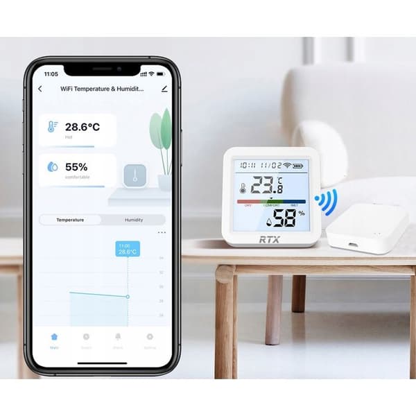 Tuya LCD WiFi temperatur- og fugtighedssensor