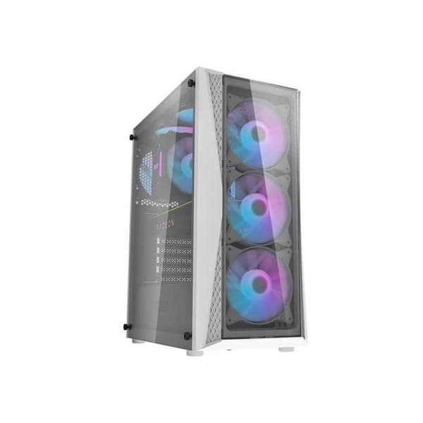 PC-chassi Darkflash DK352 Plus Vit + 4 ARGB-fläktar