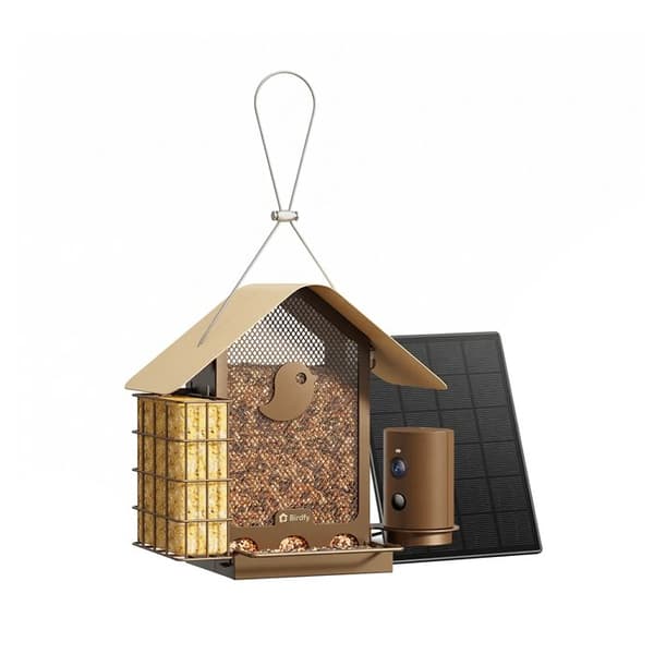 Fuglefoderstation med AI-kamera og solmodul IP66 Birdfy Bronze