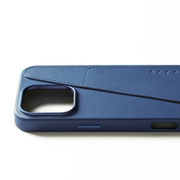 Mujjo Läder Plånbok för iPhone 16 Pro Max - Blå - MUJJO-CL-056-BL