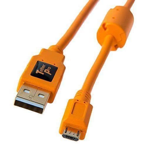 USB-kabel - Tether Tools - CU5430ORG - USB 2.0 - A Han til Micro B 5-pin - Orange farve