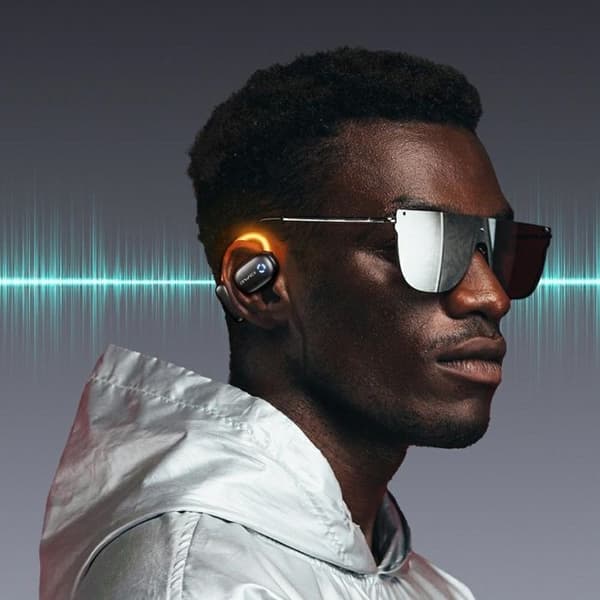 Bluetooth headset 5.4 AWEI TZ13 ANC med dockingstation Sort