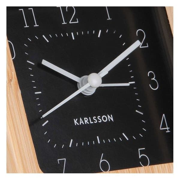 Vækkeur - KARLSSON - Neat Square - Bambus - Sort - Rektangulær
