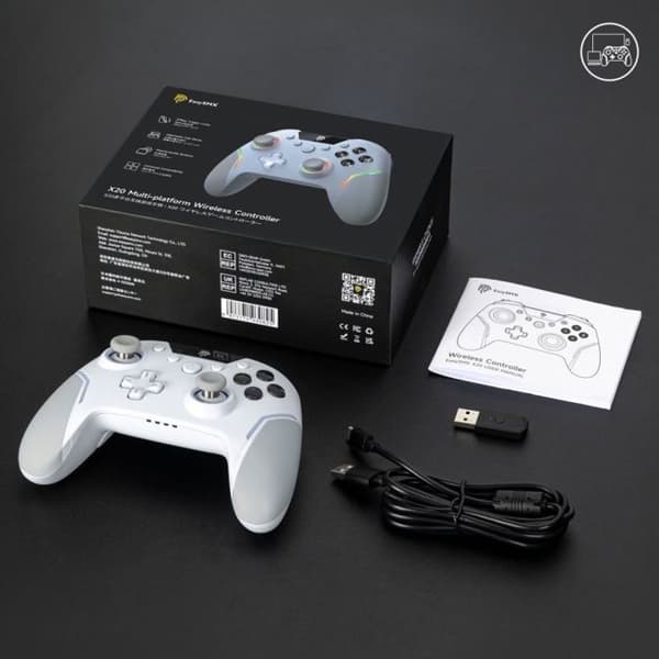 Easysmx X20 trådlös spelkontroll för PC/Switch/iOS/Android/Steam, vit