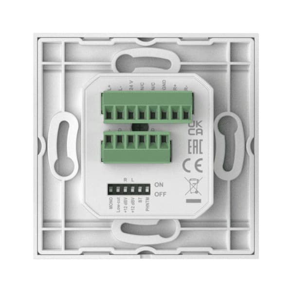 Audac WP225/W vægpanel Mic/Line & Bluetooth til Audac-hardware