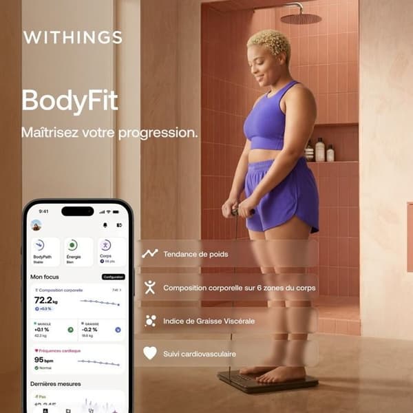 Vægtskala Withings BodyFit Sort