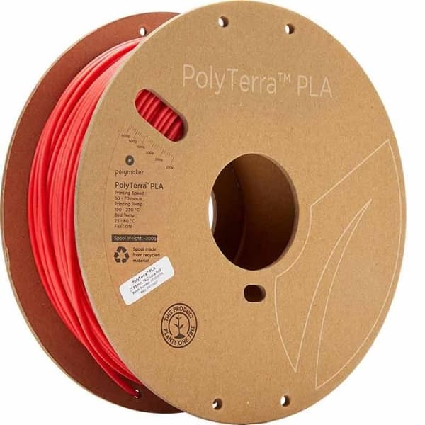 POLYMAKER - PLA filament til 3D-printer - PolyTerra - 1.75mm - 1Kg - Lava Rød