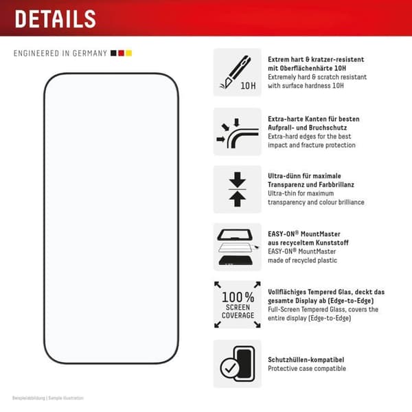 Premium skærmglas - DISPLEX - Til iPhone 17 Pro/18 Pro