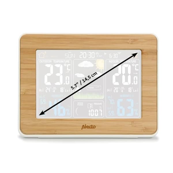 Alecto WS-1560 - Väderstation med trådlös utomhussensor, bambu