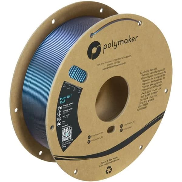 Filament PLA - POLYMAKER - PolyLite PLA Starlight (Twilight) - Multifarvet - Starlight-effekt - Nem at printe