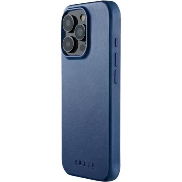 Læderetui til iPhone 16 Pro - Blå Mujjo