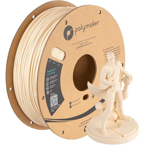 Polymaker PolyLite LW-PLA filament 1,75 mm 800 g vit - lätt