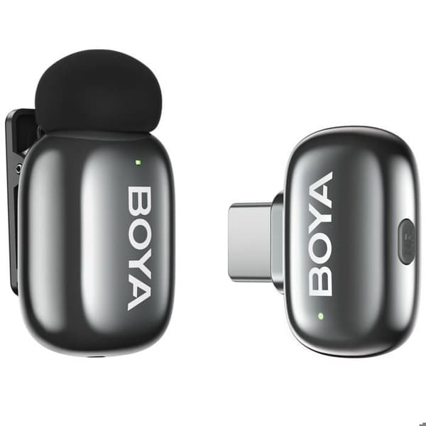 Boya Mini 2-02 USB-C langaton klipsimikrofoni, harmaa
