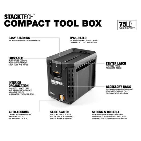 Kompakti työkalulaatikko StackTech TOUGHBUILT TB-B1-B-60C-BEA
