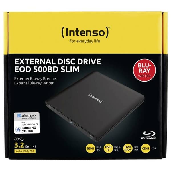 Intenso EOD 500BD Slim Blu-ray ekstern brænder micro-USB 3.0 sort