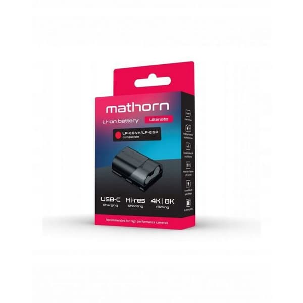 Mathorn USB-C erstatningsbatteri MB-204 Ultimate 2 600 mAh til LP-E6NH/E6P