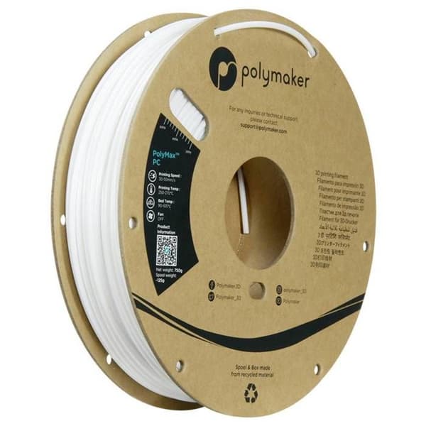 Filament - POLYMAKER - PolyMax Tough PC (PC02004) - Høj stivhed - Varmebestandighed - Stødmodstand