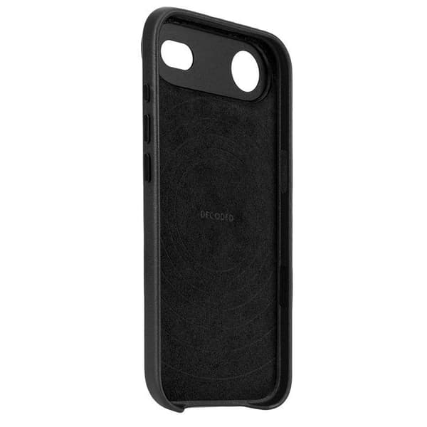 MagSafe cover - DECODED - iPhone 17 Air - Full grain læder - Stødabsorberende - Sort