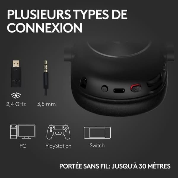 Gaming headset - Trådløs - Logitech G - Pro X 2 - Bluetooth - PS5, PS4, PC - Sort
