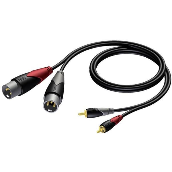 Procab CLA701 RCA - XLR adapterkabel 1,5 m