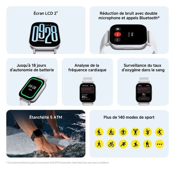 Redmi Watch 5 Active Matte - Autonomi 12 dagar - Grå