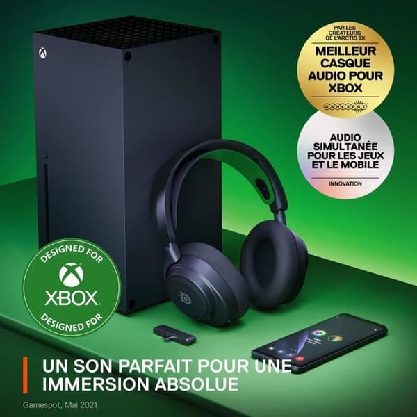SteelSeries Arctis Nova 7X Wireless Multiplatform Gaming Headset Svart/Grön