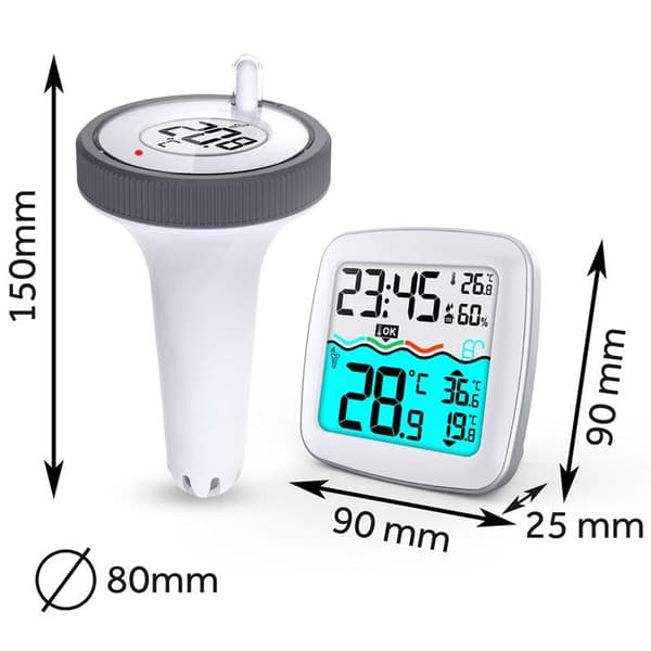 Väderstation med poolsensor - JANSHOP - BD-913 - Trådlös - Poolsensor - DCF-klocka