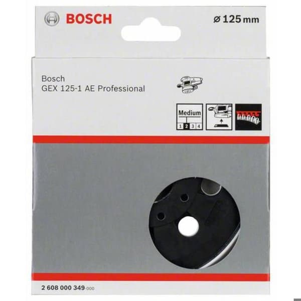 Slibeplade - Bosch - GEX 125-1 AE - Medium hård - Diameter 125 mm - Sort