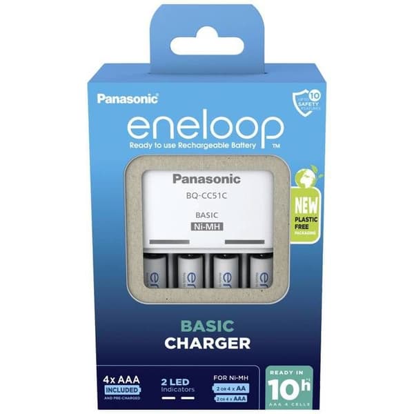 NiMH-latauslaite Panasonic Basic BQ-CC51 + 4x eneloop AAA