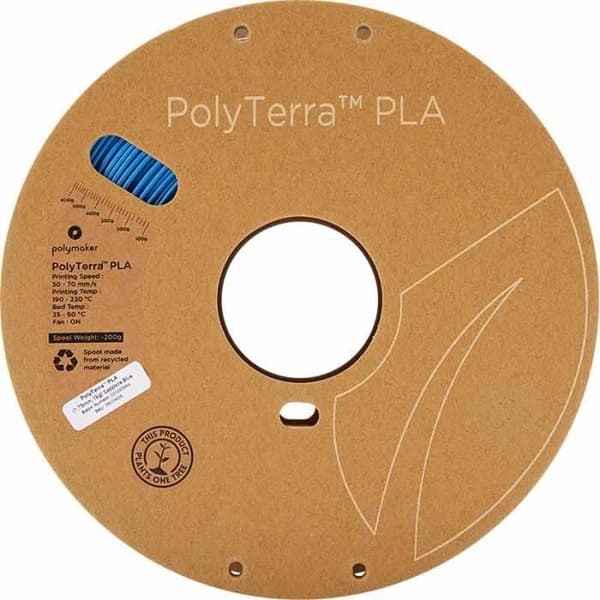 Filament PLA til 3D-printer - POLYMAKER - PolyTerra - 1,75mm - 1Kg - Saphirblå