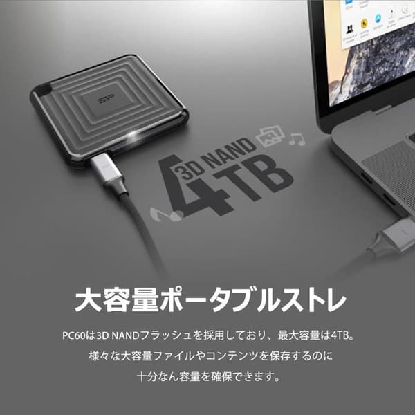 Silicon Power Bærbar SSD-harddisk - 1TB - USB-C - Sort