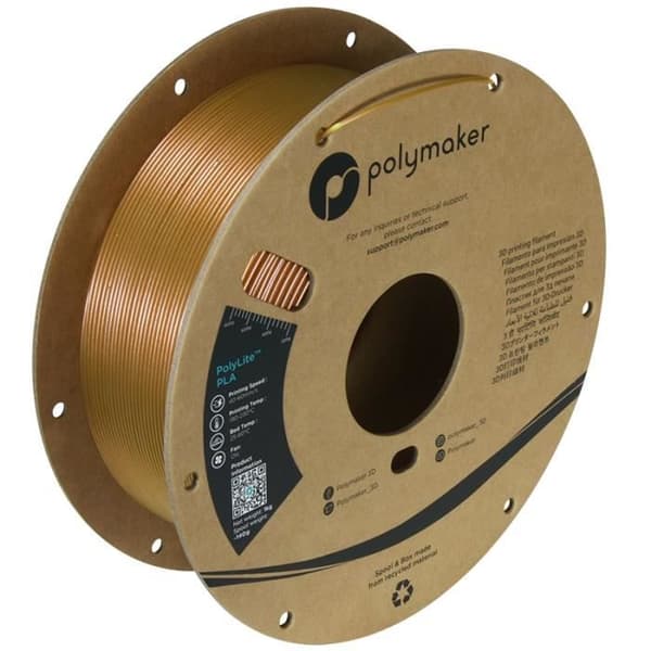 Filament 3D - POLYMAKER - PolyLite PLA Starlight (Jupiter) - Starlight Gul - Skiftende effekt - Let at printe PLA