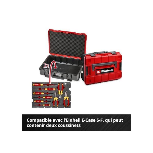 Facklåda - EINHELL - Insert E-Case VDE Set 9 delar - Isolerade verktyg 1000 V - E-Case system