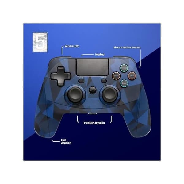 Gamepad - SNAKEBYTE - Wireless Game Pad S för PS4 - Bluetooth - Blå kamouflage - Vibration
