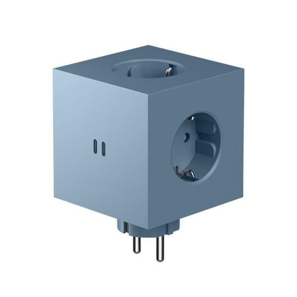 Multiprise Square 2 vägg med 2 USB C-portar 30W AVOLT Blå